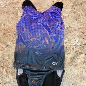 GREAT GK Elite Gymnastics Dance leotard Adult Medium Purple HOLOGRAPHIC Mystique